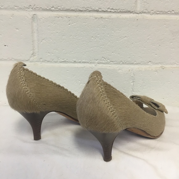 Chic Pony Hair Bow Open Toe Pumps - Picture 7 of 11